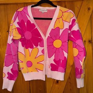 Willow and Wind  Pink and Yellow Floral Cardigan